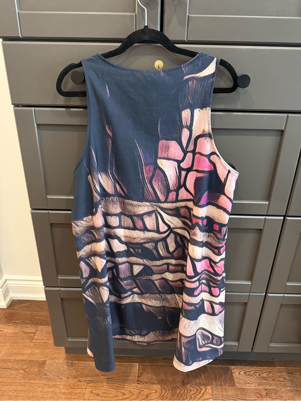 Abstract Midi Dress in Black, Pink Toronto Artist Made dress - Picture 8 of 8